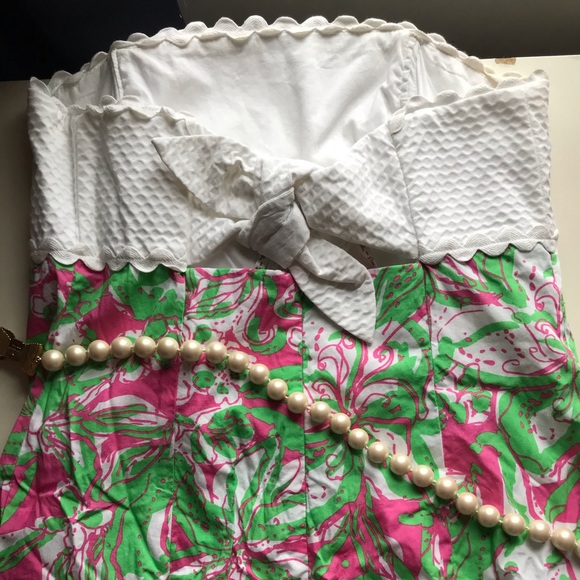 LILLY PULITZER FRANCO STRAPLESS DRESS SIZE 4 - Picture 4 of 6